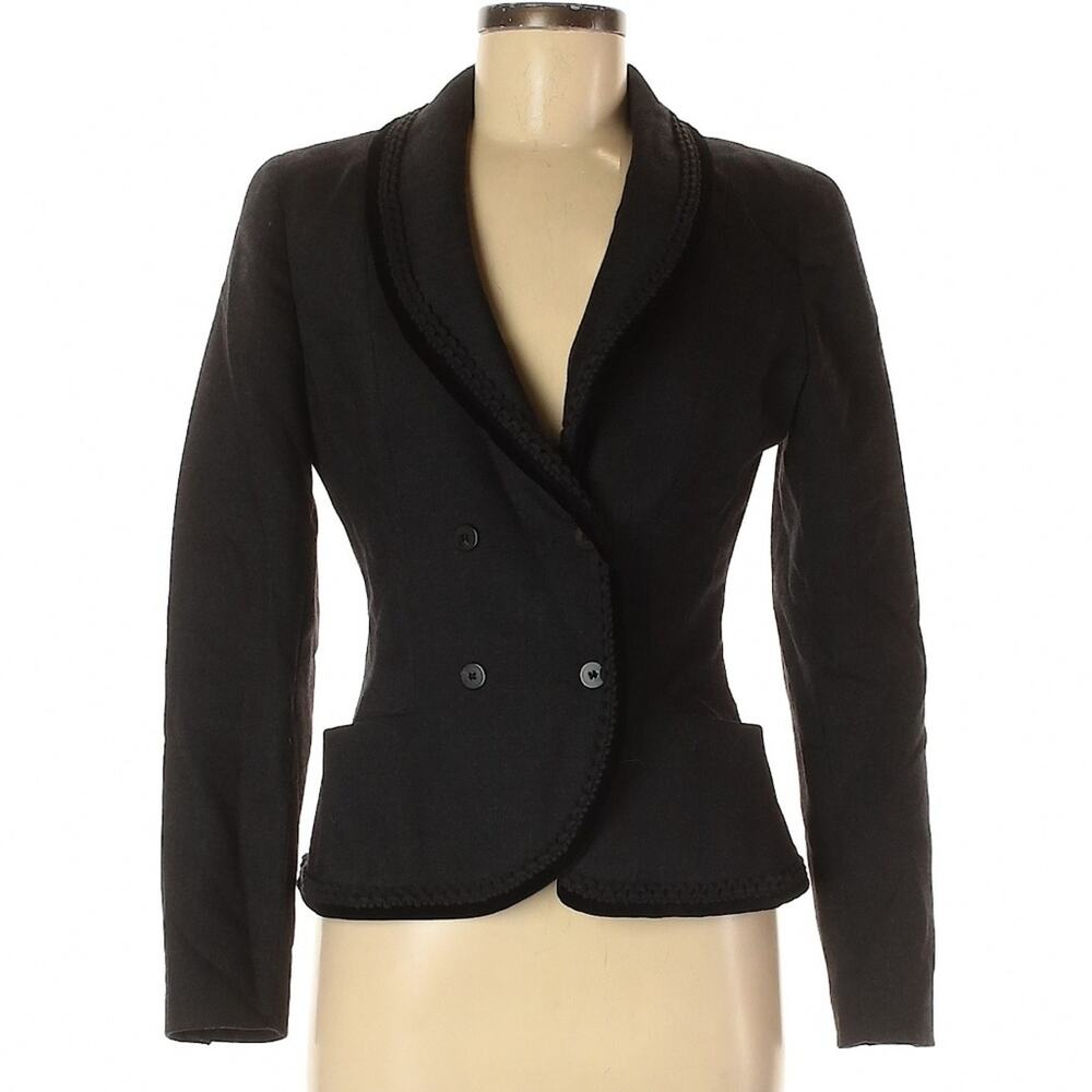 ❤️‍ Vintage Blumarine Anthracite Virgin Wool Tailored Blazer Jacket IT 42 US 6